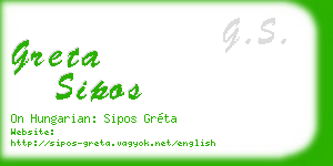 greta sipos business card