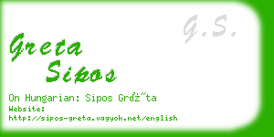 greta sipos business card